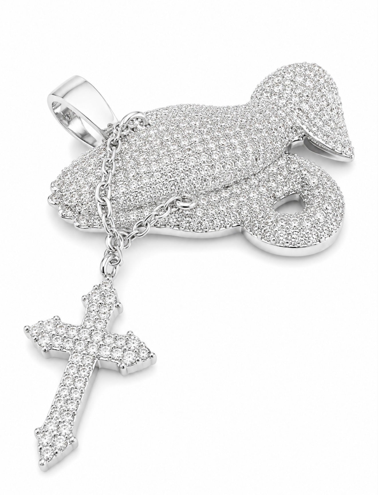 “PREY ON THE WEAK” HCD Diamond PENDANT – STEEL & 18K VERMEIL