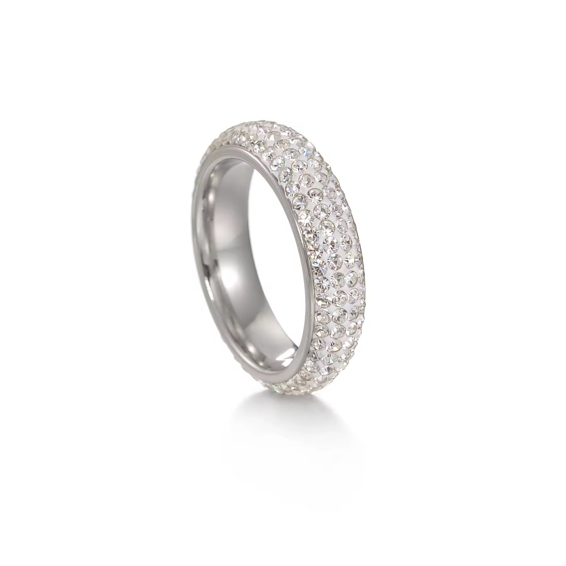 Gelati's 4MM Micro Pave Carbon Diamonds Titanium & Vermeil 18k Layers Infinity Band