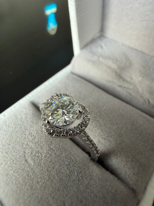 Gelati' Diamond Heart "Amore" Ring in 925 Sterling Silver & VVS1 D -color Lab Moissanite Diamonds