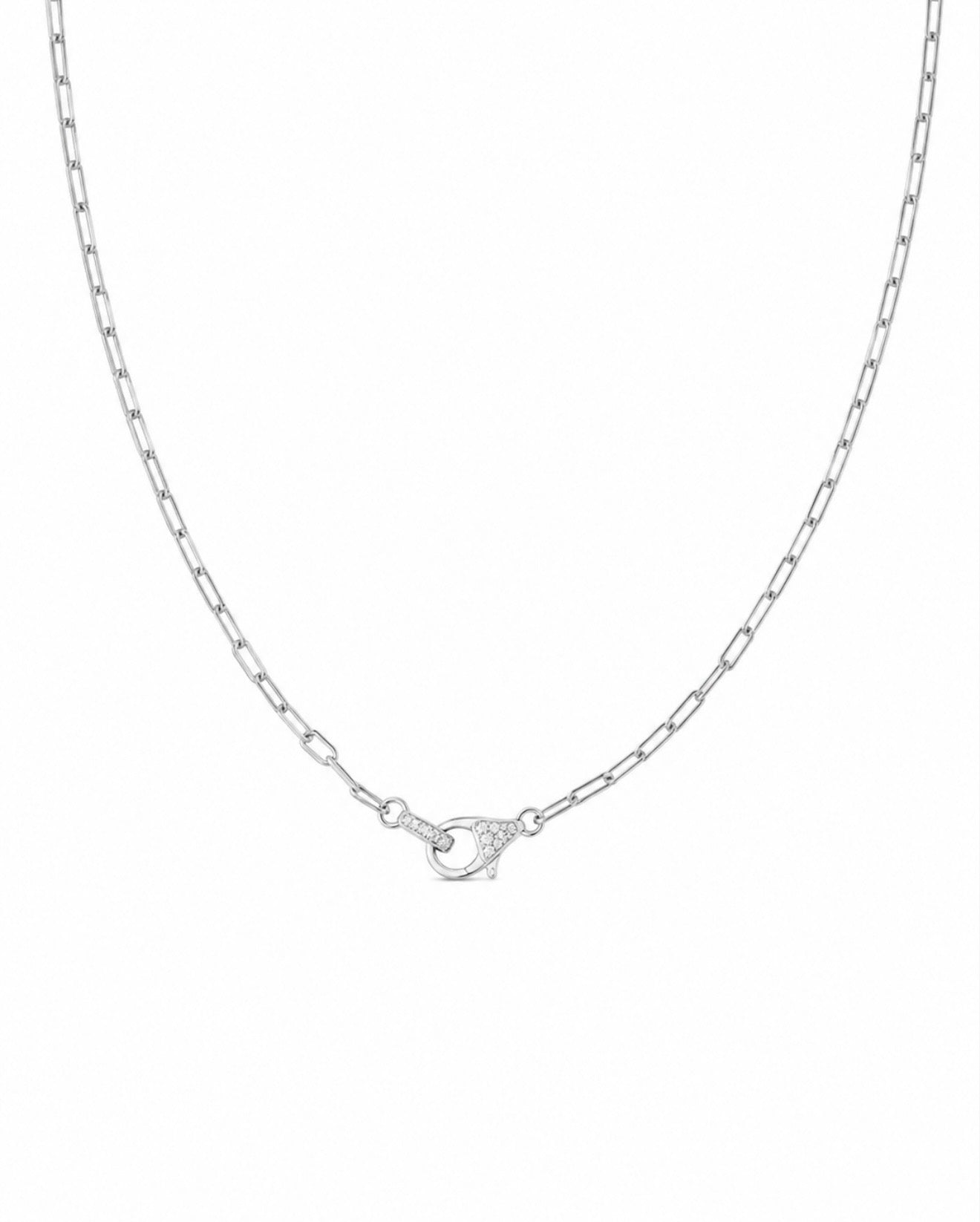 GELATI’S LOCK LINK HCD Diamond & 925 STERLING SILVER PENDANT NECKLACE WITH 18K VERMEIL GOLD ACCENTS