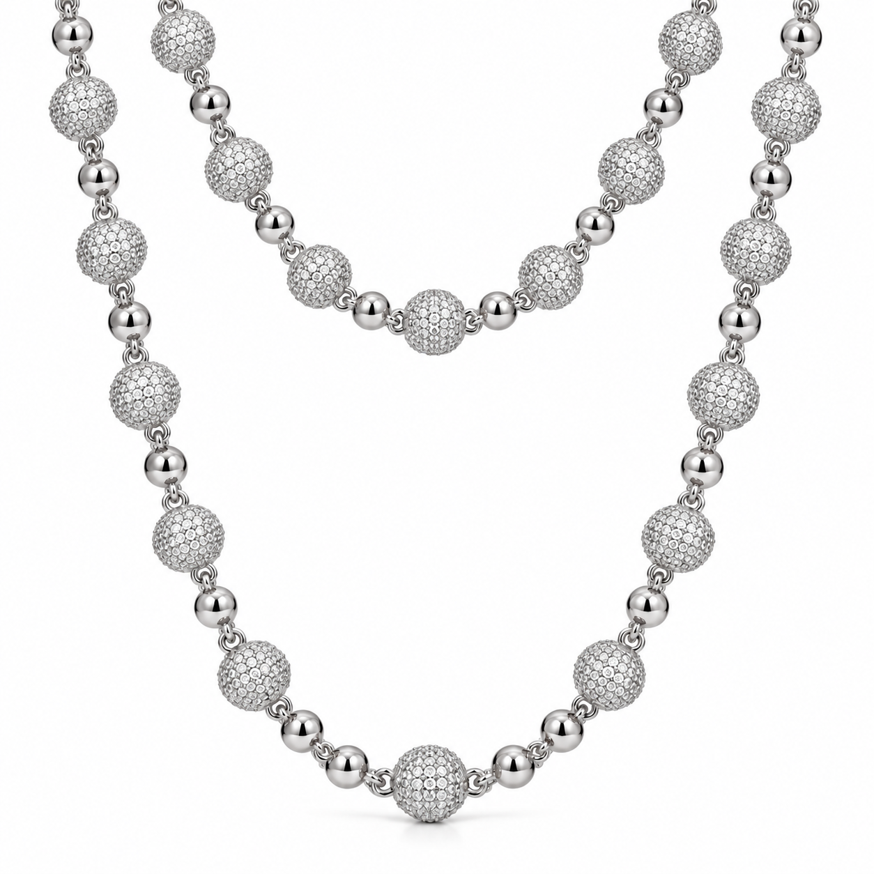 GELATI "CHAÎNE AU COU" DIAMOND BEADS CHAIN | DVVS1 Lab Moissanite | 18K Vermeil