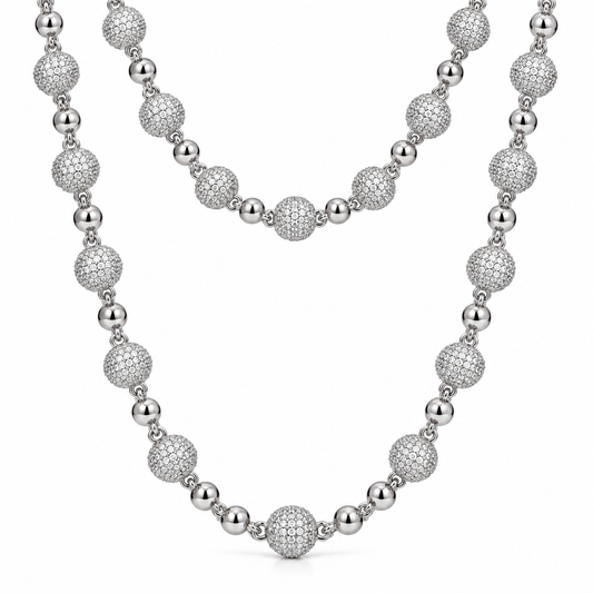GELATI "CHAÎNE AU COU" DIAMOND BEADS CHAIN | DVVS1 Lab Moissanite | 18K Vermeil