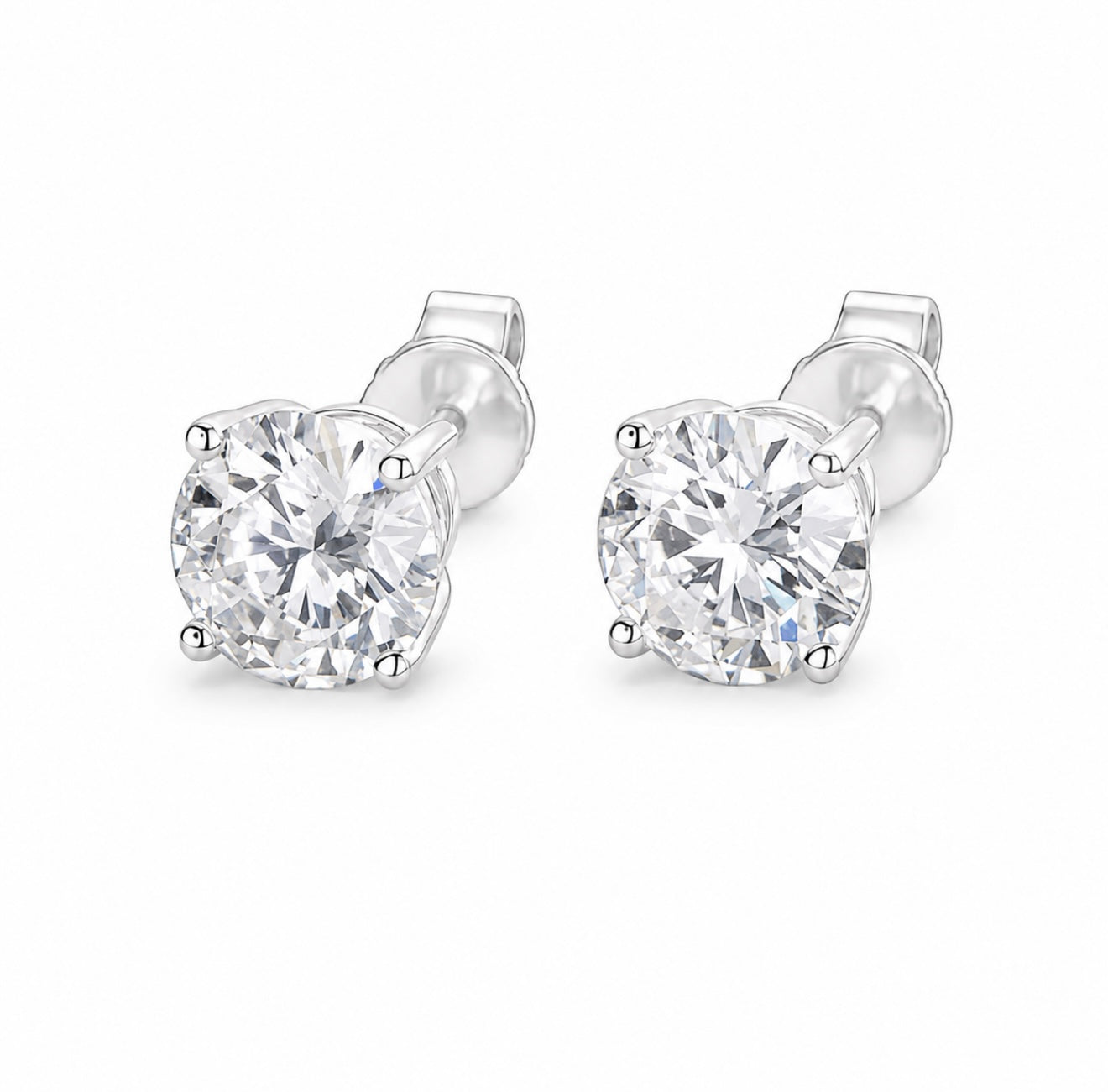 GELATI’S VVS1 MOISSANITE DIAMOND “ICE LOCK” EARRINGS WITH 18K VERMEIL GOLD INSERTS