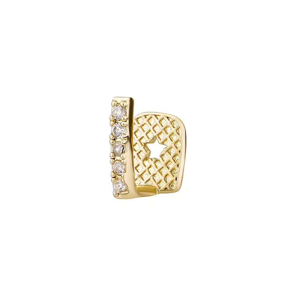 GELATI | Diamond Tooth spacer in Steel & 18k Vermeil Gold