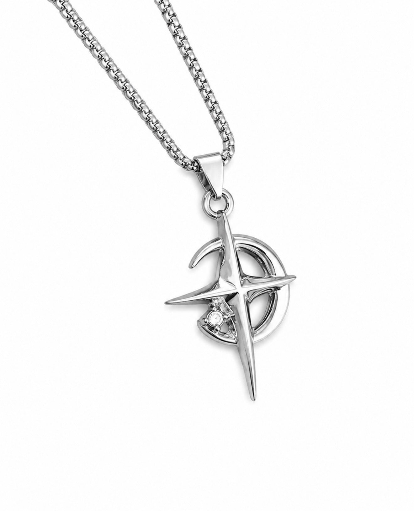 GELATI’S DEATHSTAR HCD Diamond STEEL & 18K VERMEIL GOLD LAYERS PENDANT