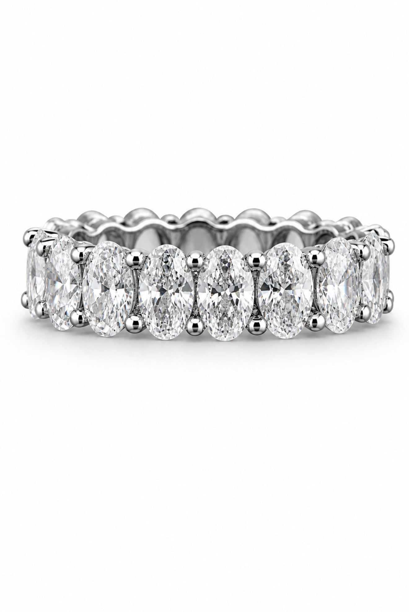 SOTTOZERO OVAL ETERNITY RING – DVVS1/CB MOISSANITE, 925 SILVER & 18K VERMEIL