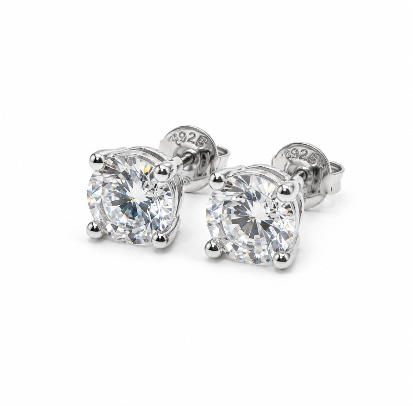 GELATI’S 14K VERMEIL GOLD & 925 STERLING SILVER VS1 D-COLOR 3EX LAB DIAMOND SOLITAIRE STUDS – 1.00CTW IGI CERTIFIED