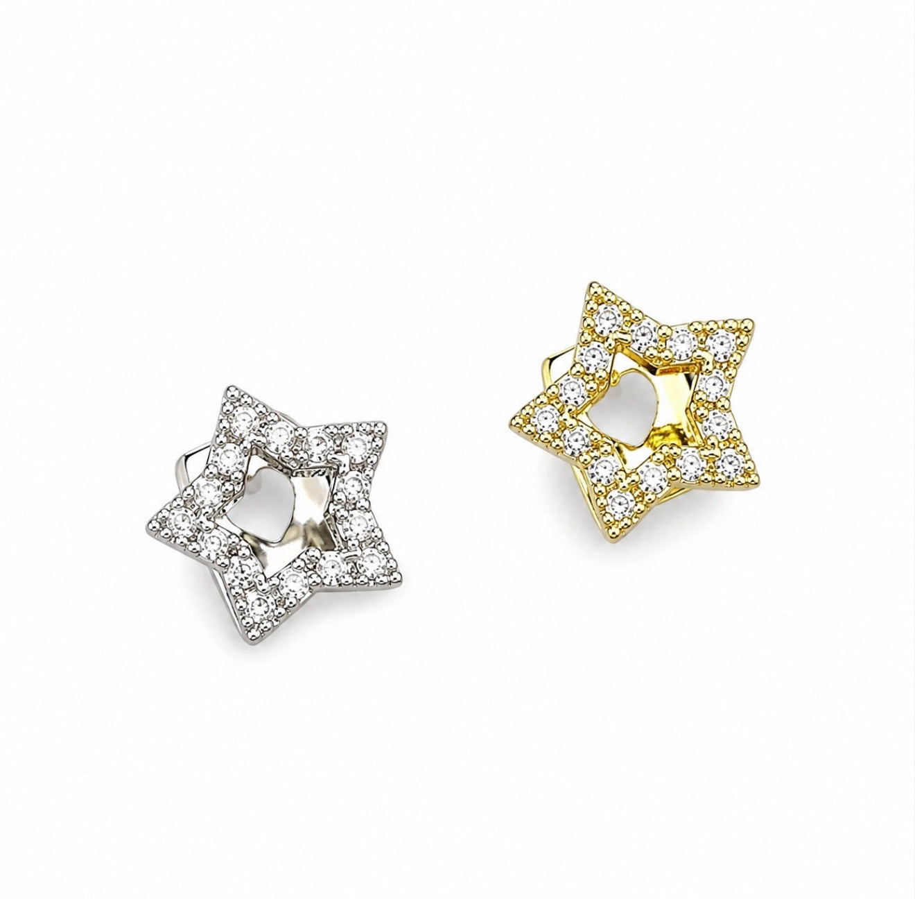 GELATI GRILLZ “LA STAR” STEEL DIAMOND TOOTHCAP SPACER + 18K VERMEIL GOLD INSERTS