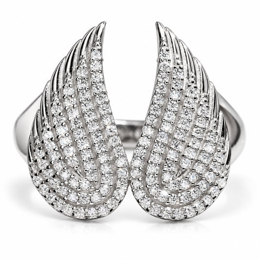 GELATI GUARDIAN ANGEL DIAMOND RING | FL-IF Lab Moissanite | 925 Sterling Silver | 18K Vermeil Gold