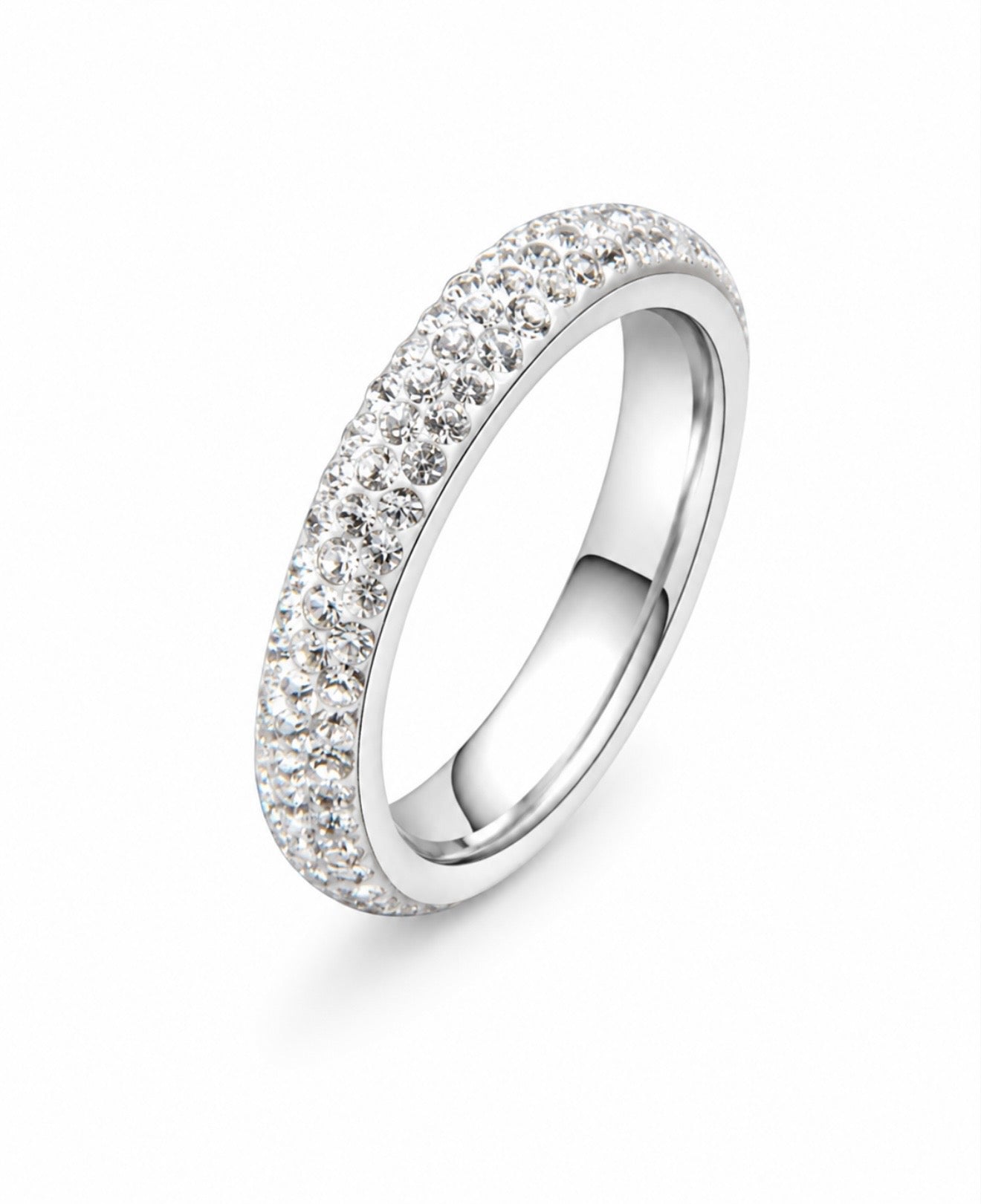 GELATI’S 4MM MICRO PAVE CARBON DIAMONDS TITANIUM & VERMEIL 18K LAYERS INFINITY BAND