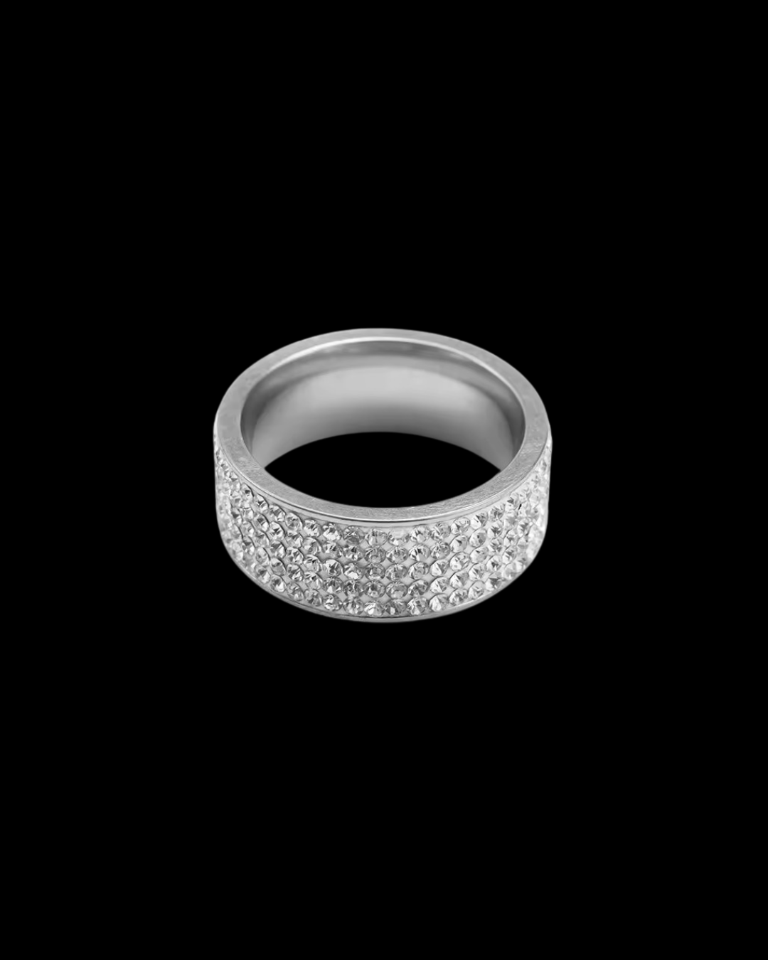 Gelati's 6MM Multi Layer Carbon Diamonds Titanium & Vermeil 18k Layers Ring