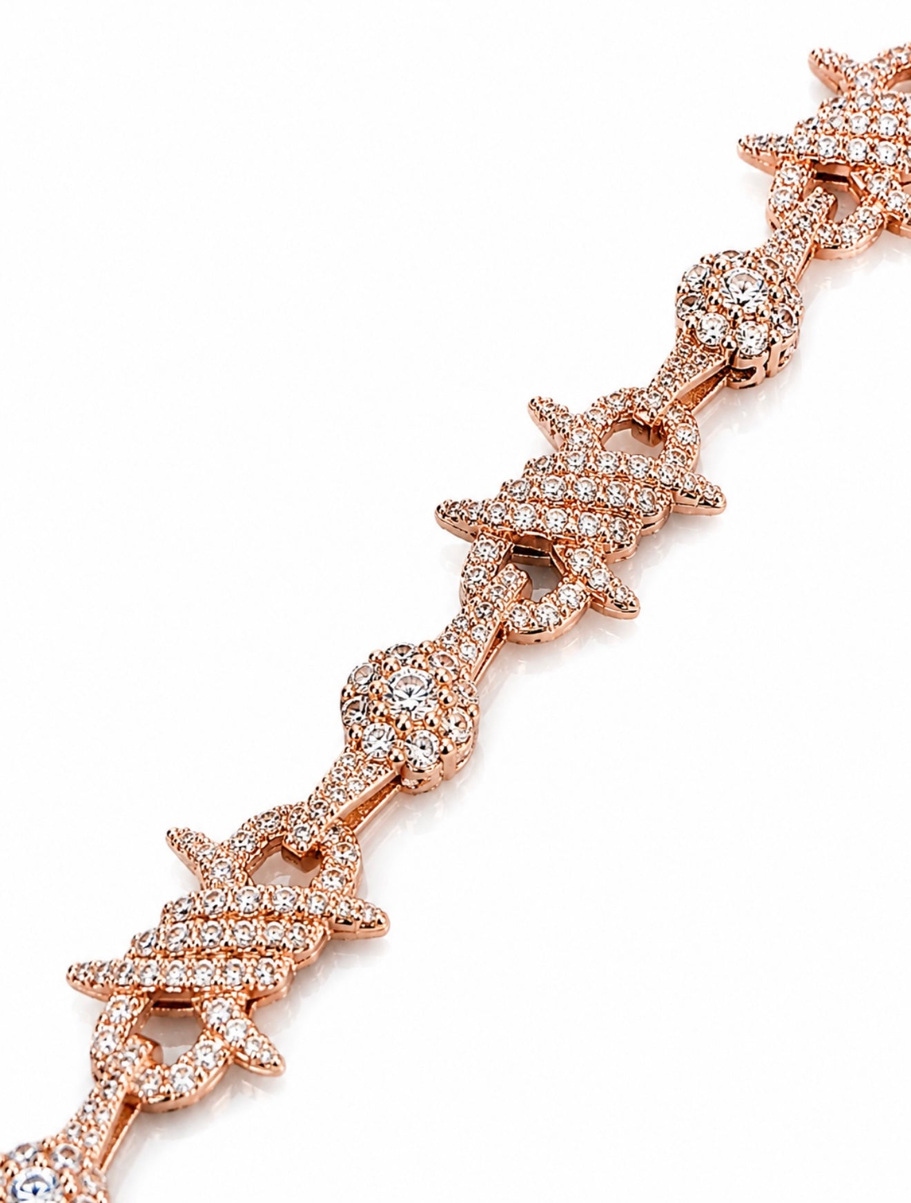 GELATI’S “TWIN SPIKE” FL-IF FLAWLESS MOISSANITE DIAMOND BARBED WIRE BRACELET 10CTW IN SOLID 925 STERLING SILVER & 18K VERMEIL GOLD