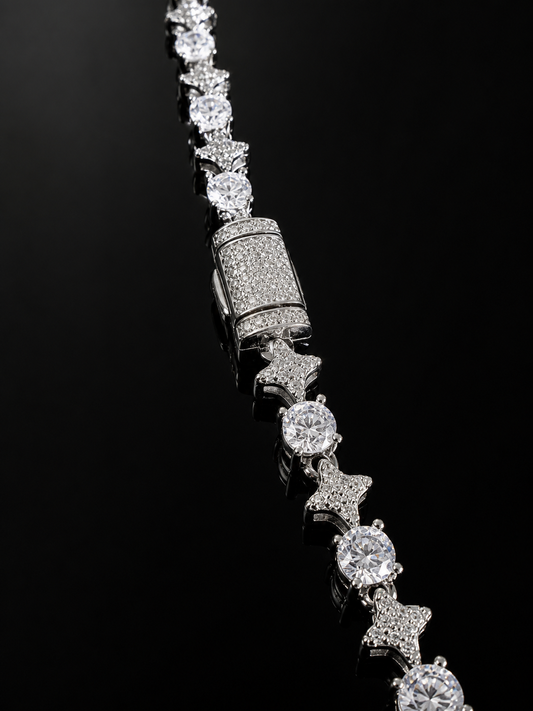 Starchain Tennis Necklace – FL-IF/CB Moissanite, 925 Silver & 14K Vermeil
