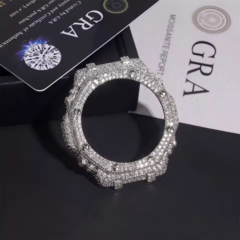 Gelati Big Pointer G-Shock Case Mod GA2100 VVS1 Lab Moissanite Diamond & 18k Vermeil White Gold
