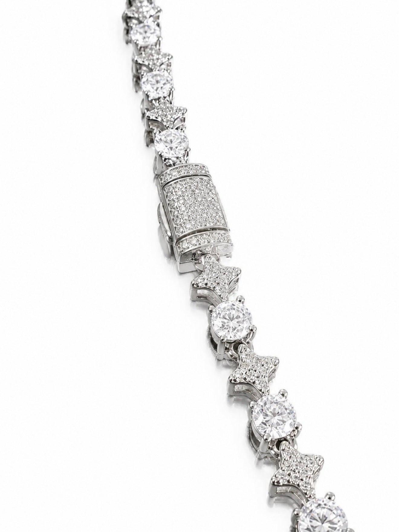 STARCHAIN TENNIS NECKLACE – FL–IF/HCD MOISSANITE, 925 SILVER & TITANIUM – 14K VERMEIL
