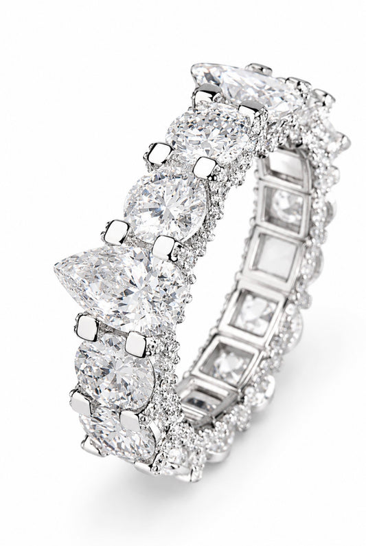 LIMITED ICE GLACIER RING – FL-IF MOISSANITE, 925 SILVER & 18K VERMEIL
