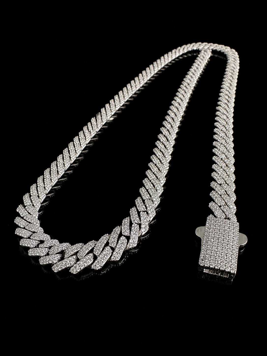 Glacier Miami Link Cuban Necklace – CB/DVVS1 Moissanite, Titanium & 18K Vermeil (10MM)