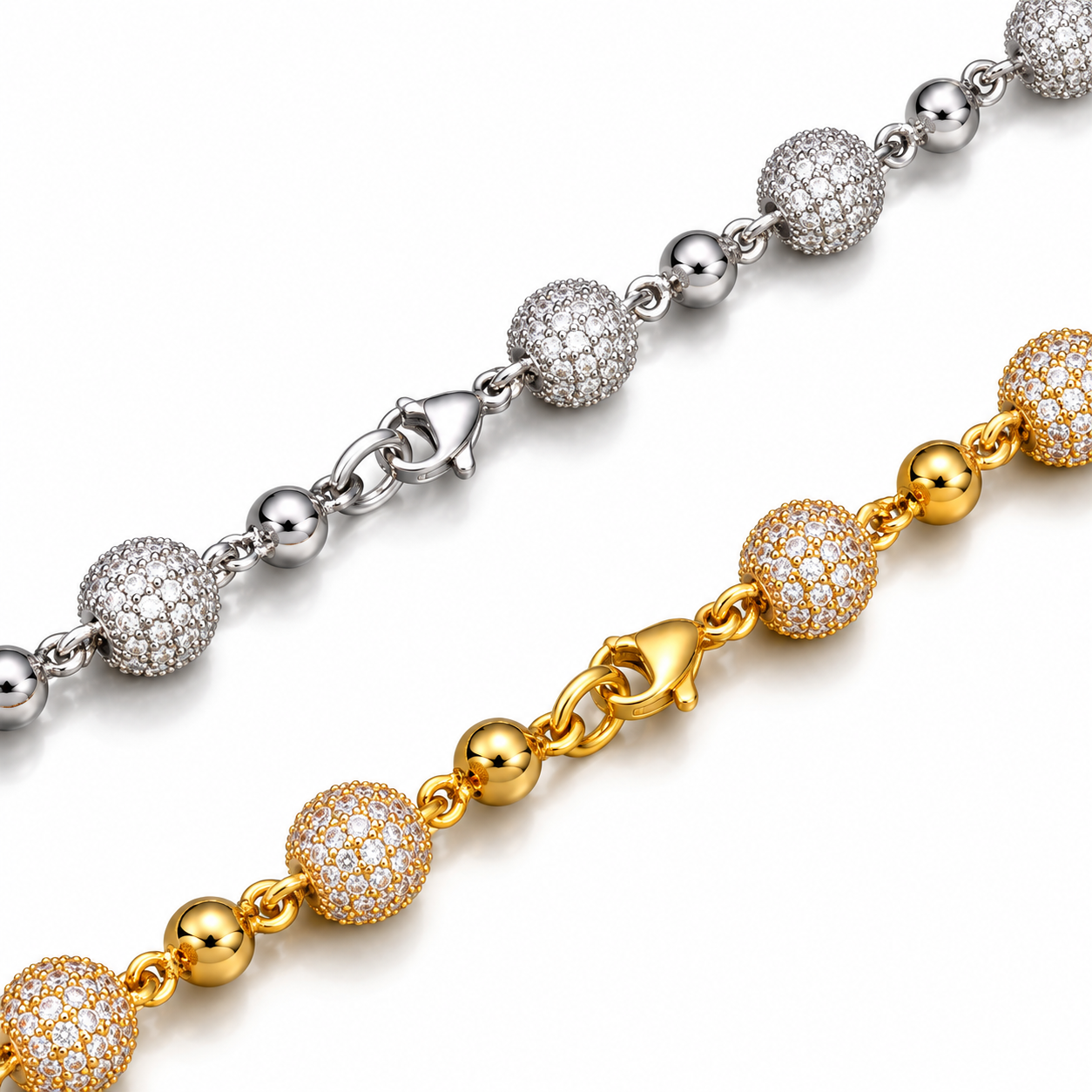 GELATI "CHAÎNE AU COU" DIAMOND BEADS CHAIN | DVVS1 Lab Moissanite | 18K Vermeil