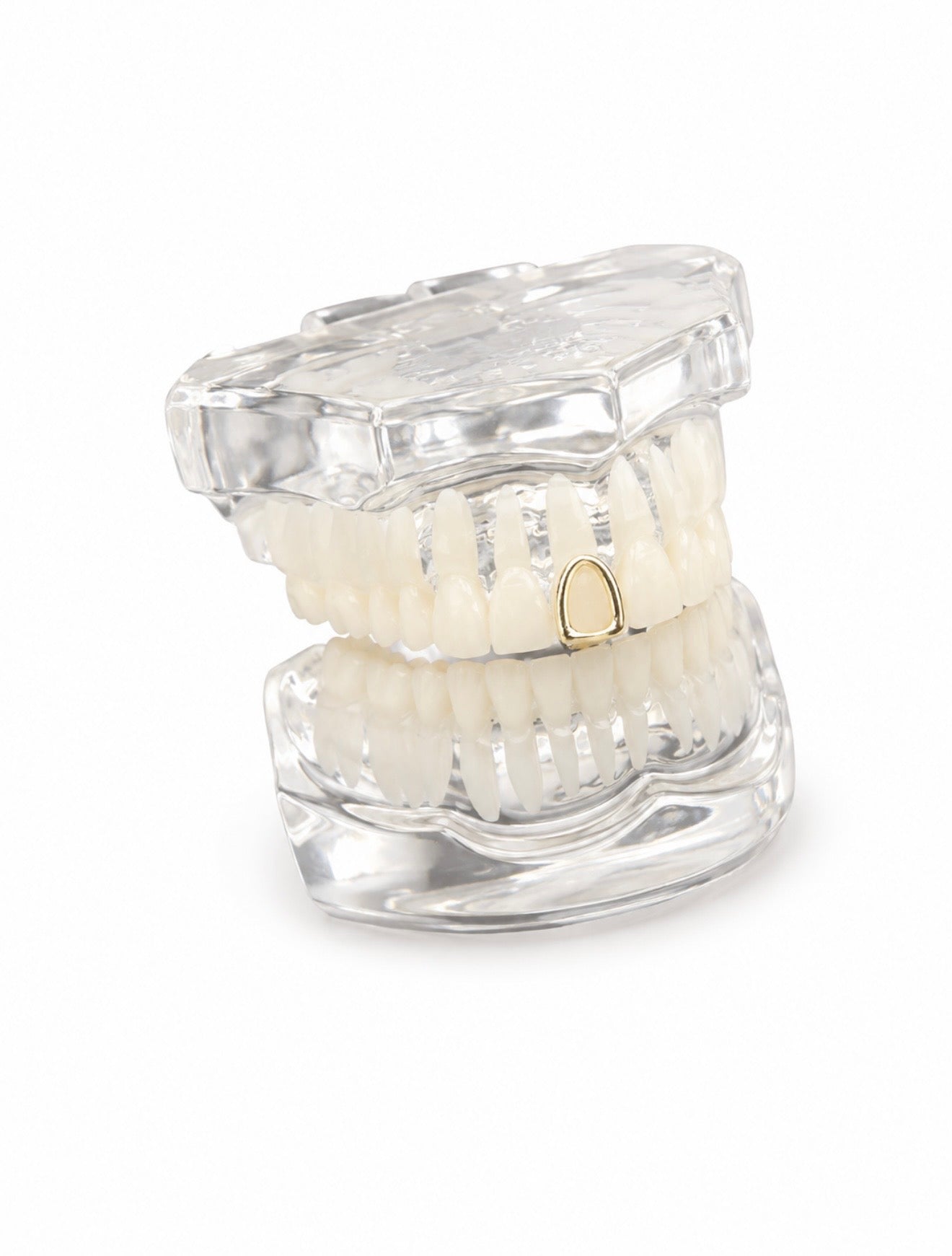 GELATI GRILLZ HOLLOW PLAIN TOOTHCAP IN STEEL & 18K VERMEIL GOLD