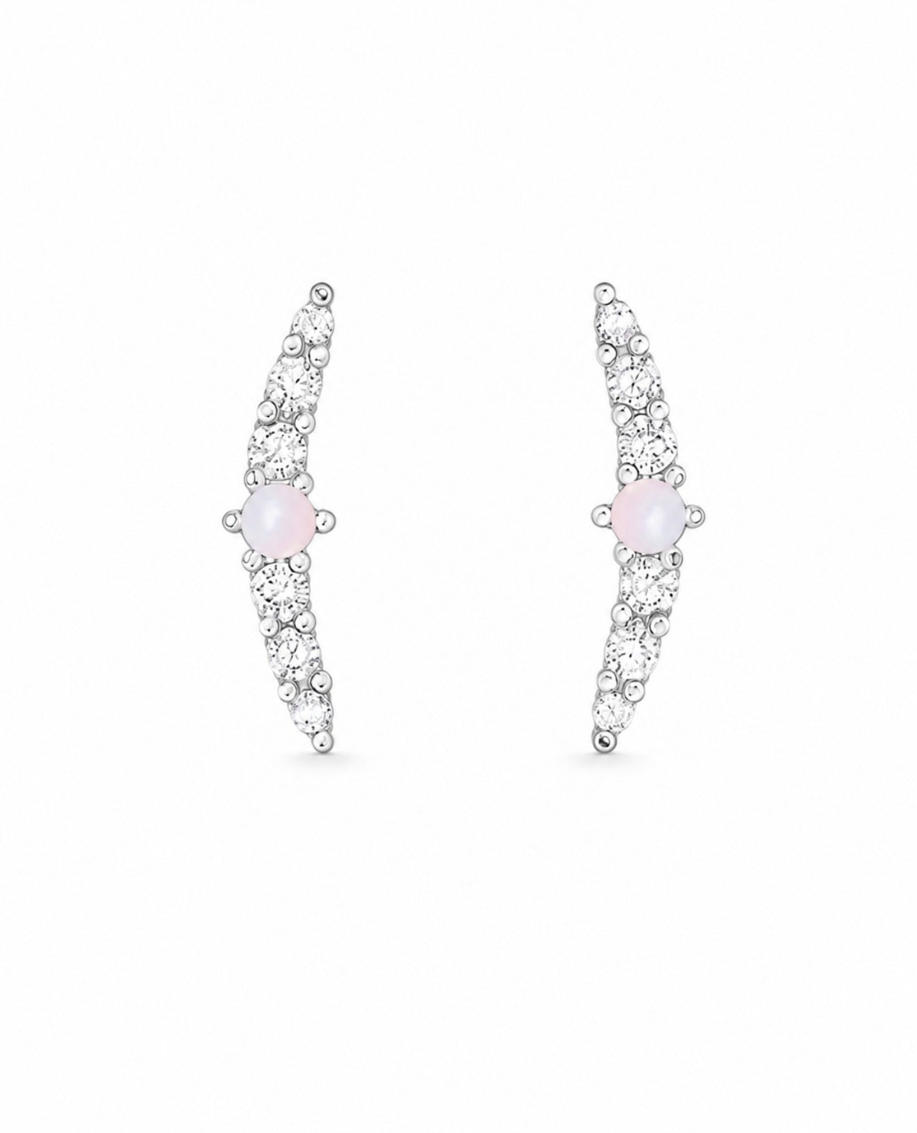 GELATI’S PEARL & MOON SHAPE VVS1 MOISSANITE DIAMOND EARRINGS IN 925 SILVER