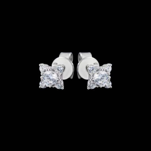 Gelati's VVS1 Starlight Diamond Earrings in solid 925 Sterling Silver & 18k Vermeil Gold Inlay