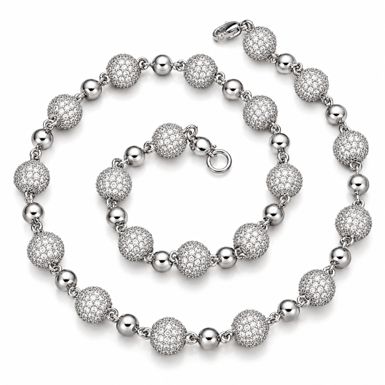 GELATI "CHAÎNE AU COU" DIAMOND BEADS CHAIN | DVVS1 Lab Moissanite | 18K Vermeil