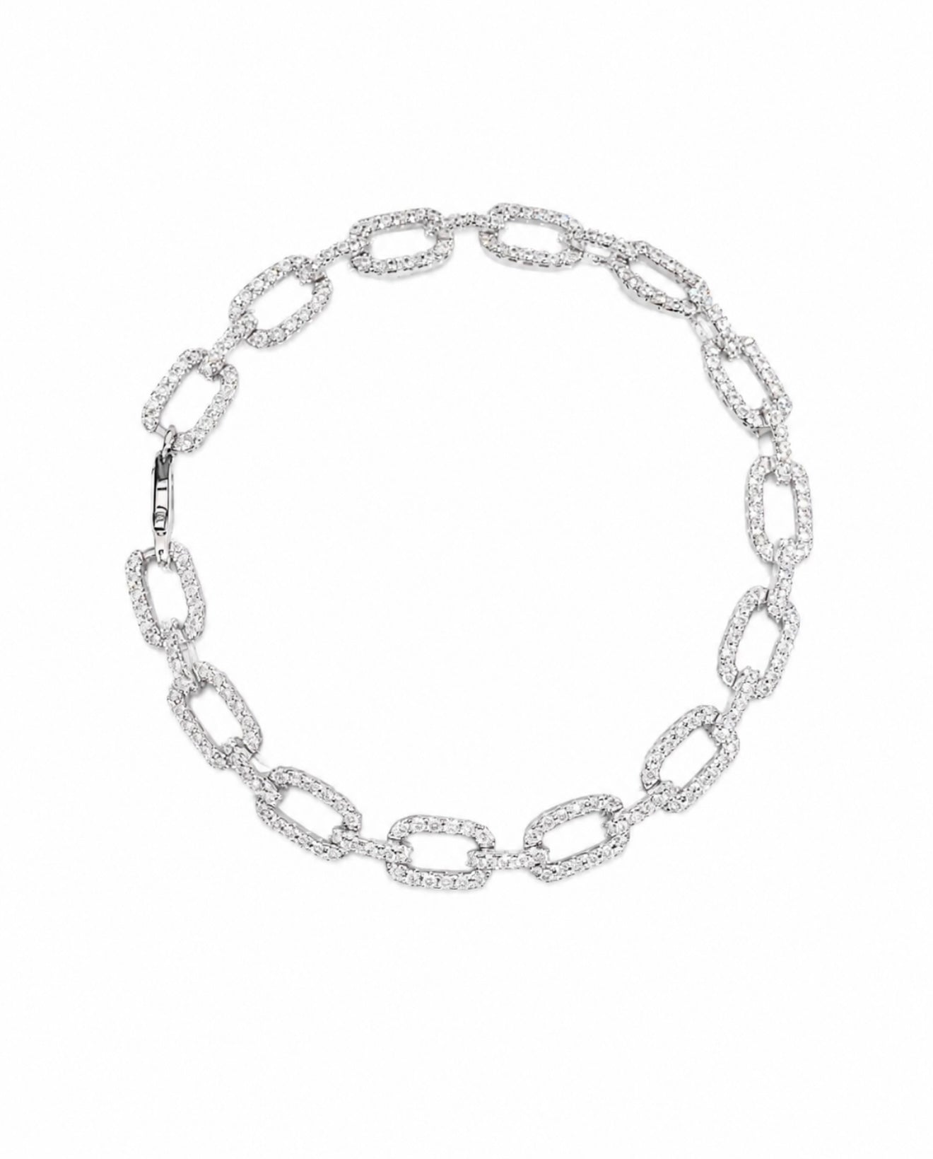 GELATI’S EXCLUSIVE VVS1 CHAIN-LINK DIAMOND BRACELET IN 925 SILVER & 18K VERMEIL GOLD
