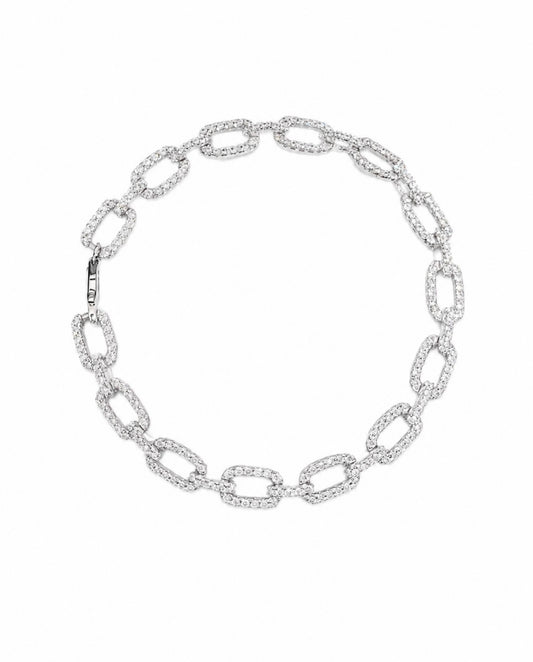 GELATI’S EXCLUSIVE VVS1 CHAIN-LINK DIAMOND BRACELET IN 925 SILVER & 18K VERMEIL GOLD