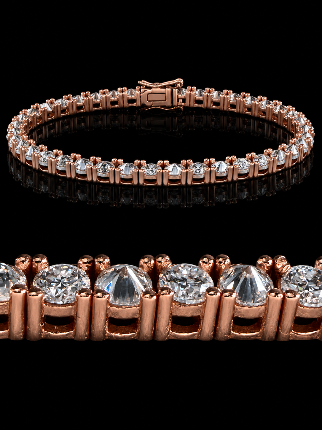 "La Punizione" Spiked Diamonds™ FL–IF D/F Lab Moissanite Tennis Bracelet – 18K Vermeil Gold & 925 Sterling Silver