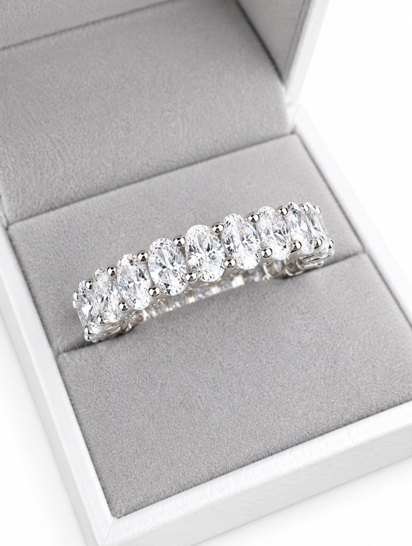 SOTTOZERO OVAL ETERNITY RING – DVVS1/CB MOISSANITE, 925 SILVER & 18K VERMEIL