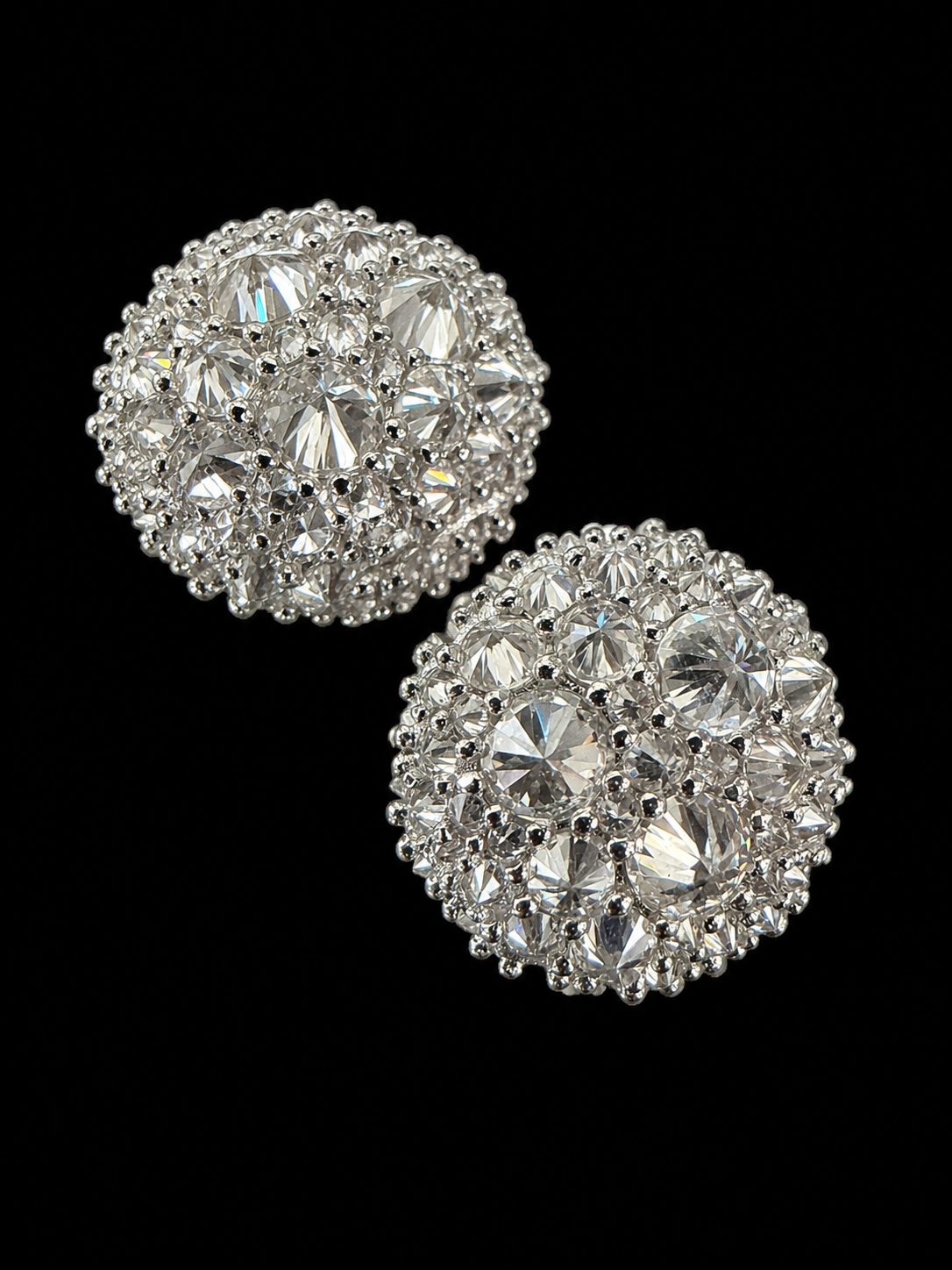 Gelati Limited | Spiked Diamonds Meteoric Earrings - FL-IF Lab Moissanite Diamonds - 925 Sterling Silver & 18k Vermeil Gold