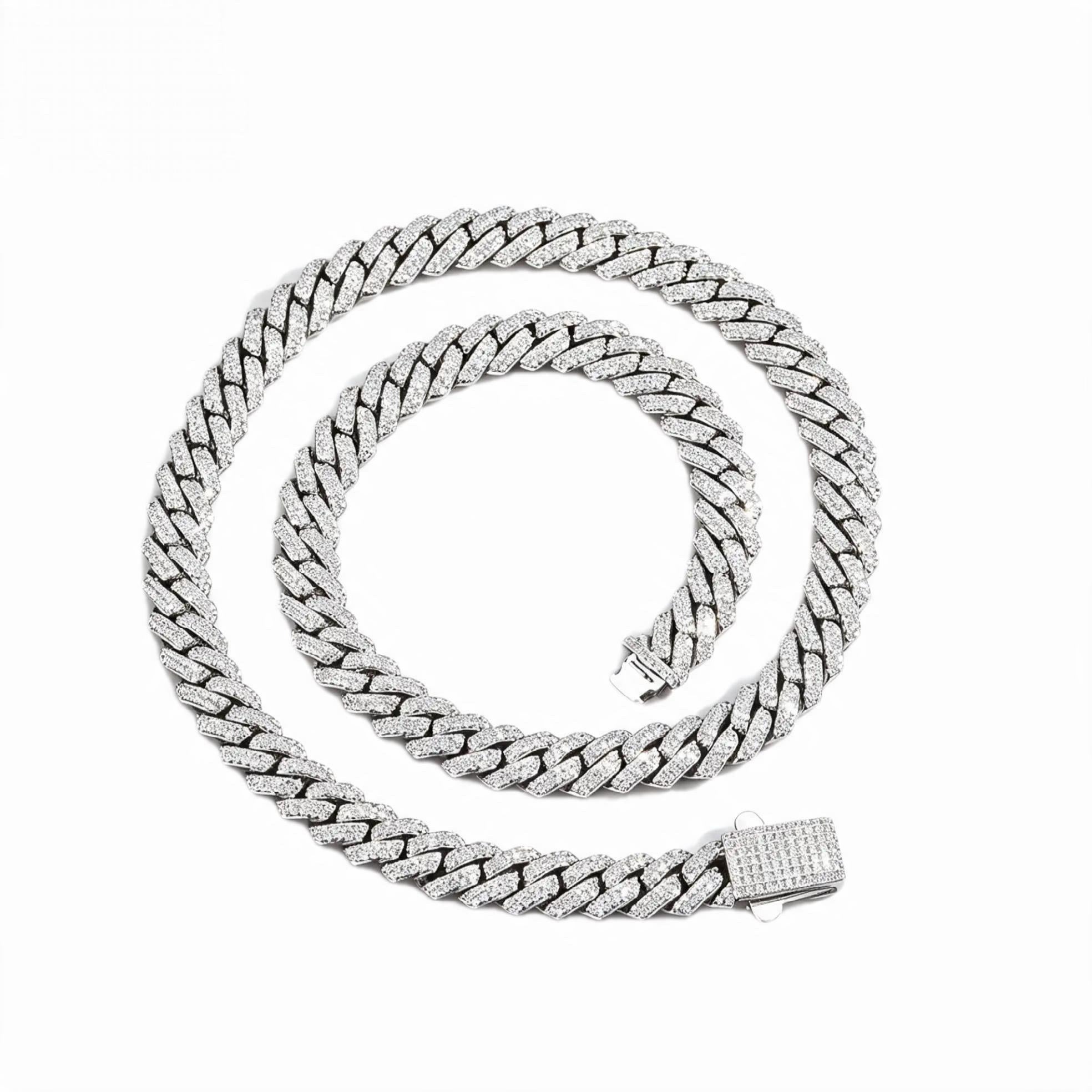 GELATI GLACIAL Miami Link Cuban Necklace – HCD/DVVS1 Moissanite| Steel |18K Vermeil