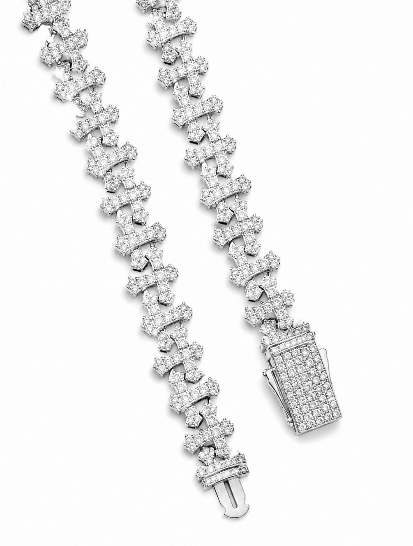 DOUBLE CROSS BRACELET – HCD Diamonds, TITANIUM & 18K VERMEIL