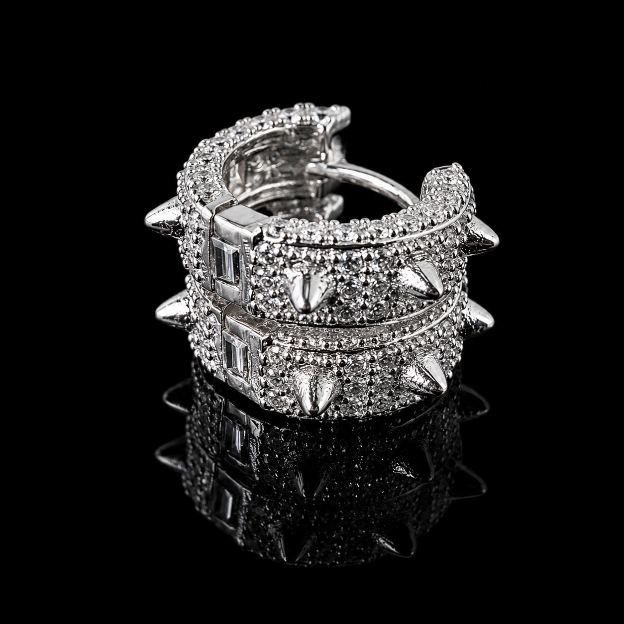 Inferno Spiked Claw Earrings – FL-IF Moissanite, 925 Silver & 18K Vermeil