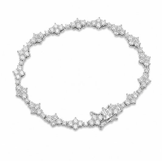 GELATI’S BESPOKE CROSS LINK DIAMOND TENNIS BRACELET WITH 18K VERMEIL GOLD