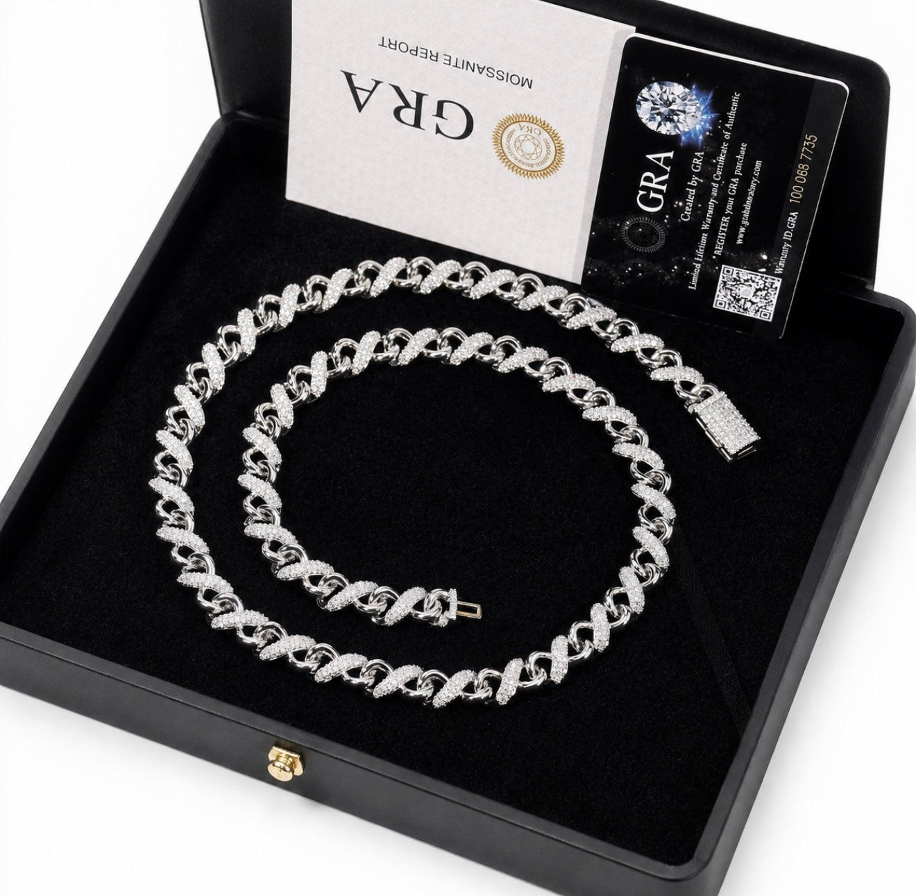 GELATI’S BESPOKE TWO TONE 14MM INFINITY LINK VVS1 DIAMOND CUBAN NECKLACE IN 925 STERLING SILVER & 18K VERMEIL GOLD