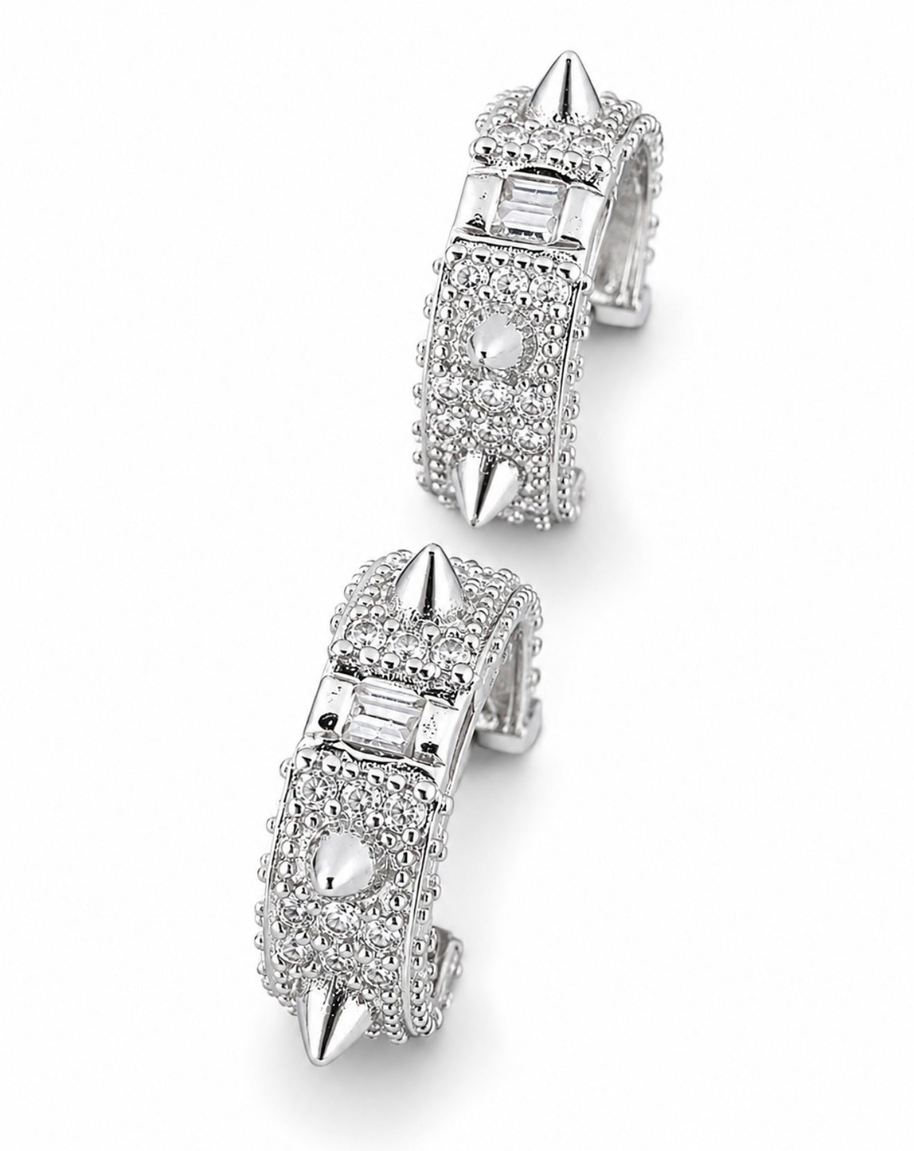 INFERNO SPIKED CLAW EARRINGS – FL-IF MOISSANITE, 925 SILVER & 18K VERMEIL