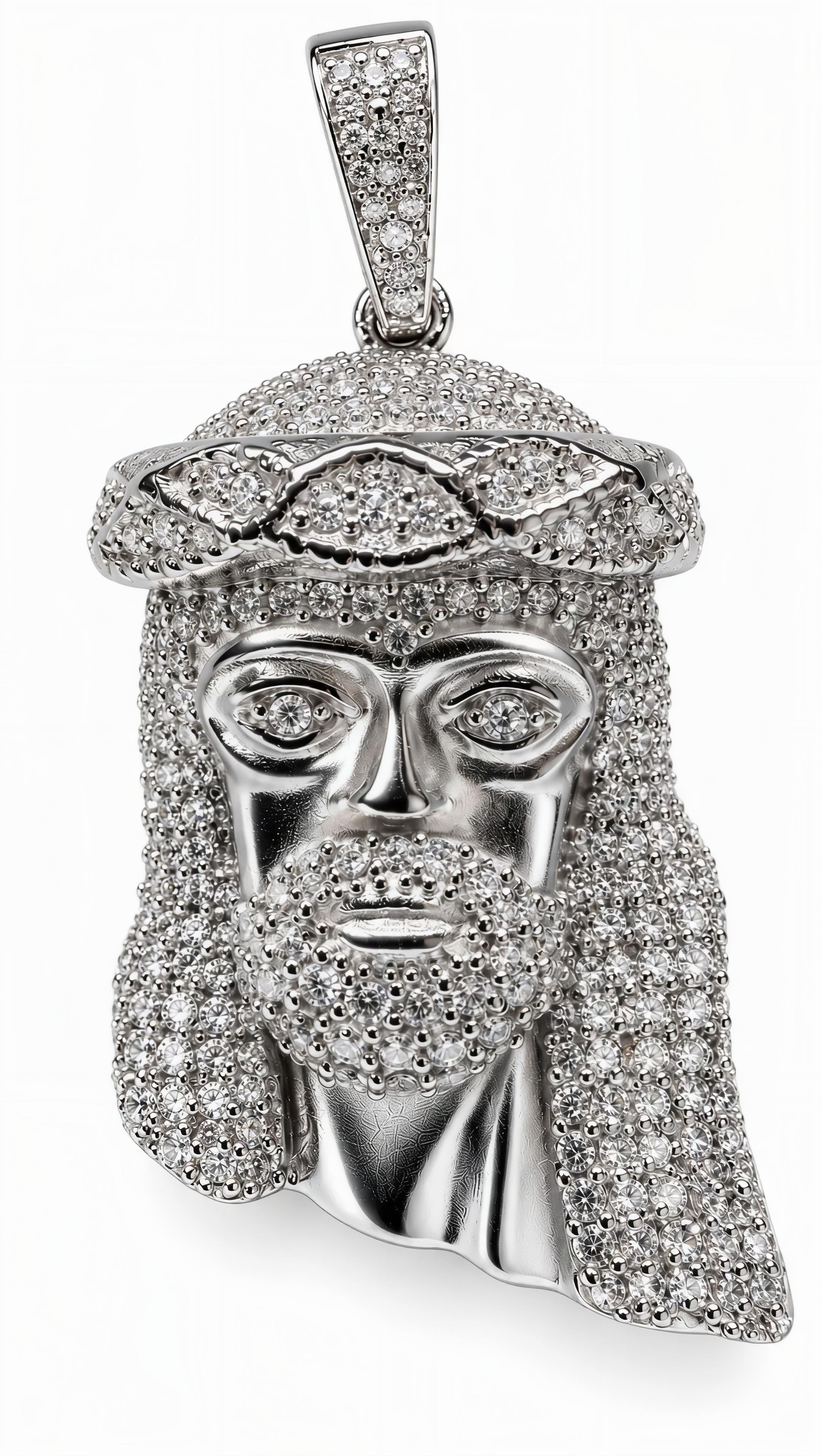 LIGHTBRINGER BUSSDOWN DIAMONS JESUS PIECE – FL–IF MOISSANITE | 925 SILVER |18K VERMEIL GOLD