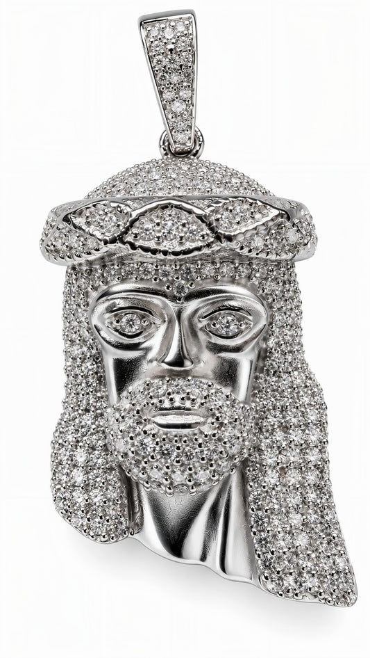 LIGHTBRINGER BUSSDOWN DIAMONS JESUS PIECE – FL–IF MOISSANITE | 925 SILVER |18K VERMEIL GOLD