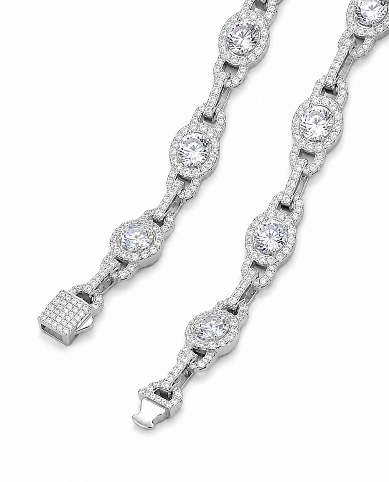 GELATI’S HALO BEADS VVS1 DIAMOND BRACELET IN SOLID 925 STERLING SILVER & 18K VERMEIL INLAY