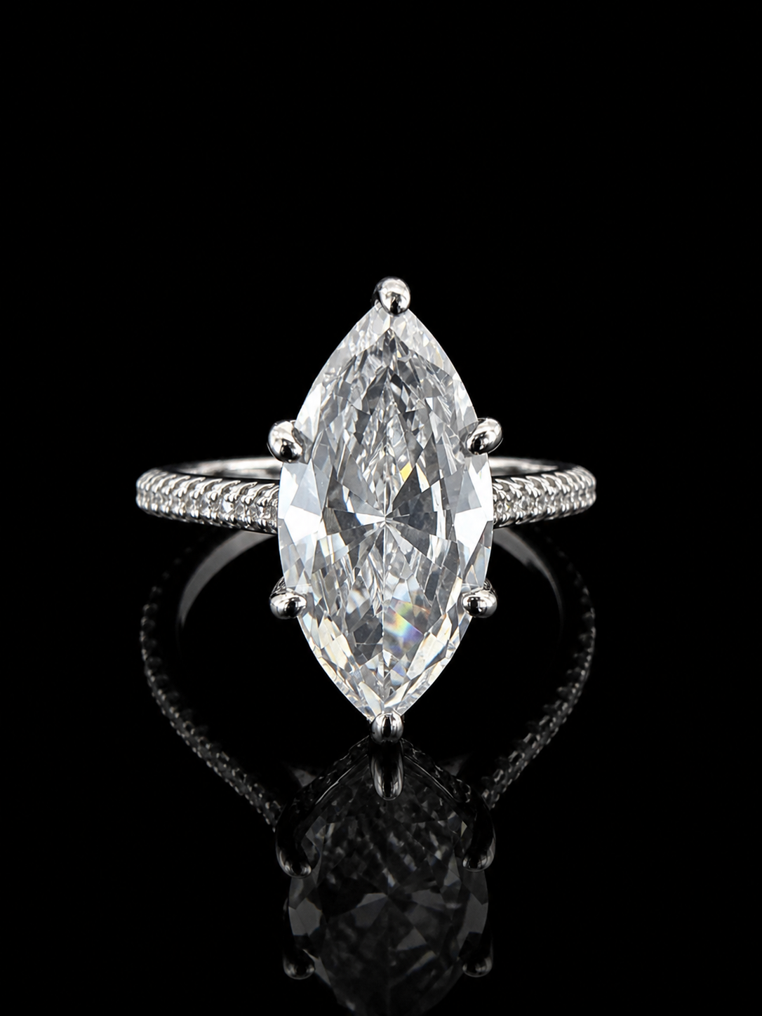 Dragonclaw Marquise Ring – 3CTW FL-IF Moissanite, 925 Silver & 18K Vermeil