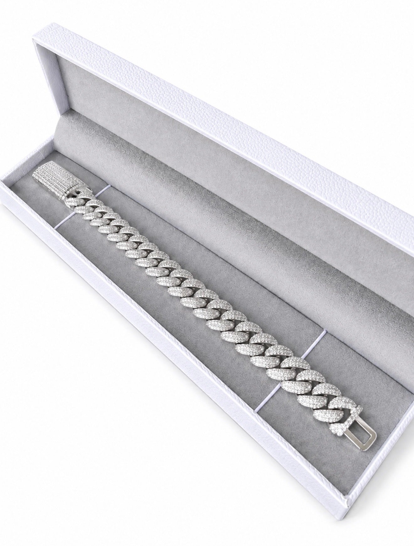 17MM MOON LINK CUBAN BRACELET - TRI ROW RAISED POINTERS™ — FL-IF CERTIFIED LAB MOISSANITE | 925 SILVER + 18K VERMEIL GOLD