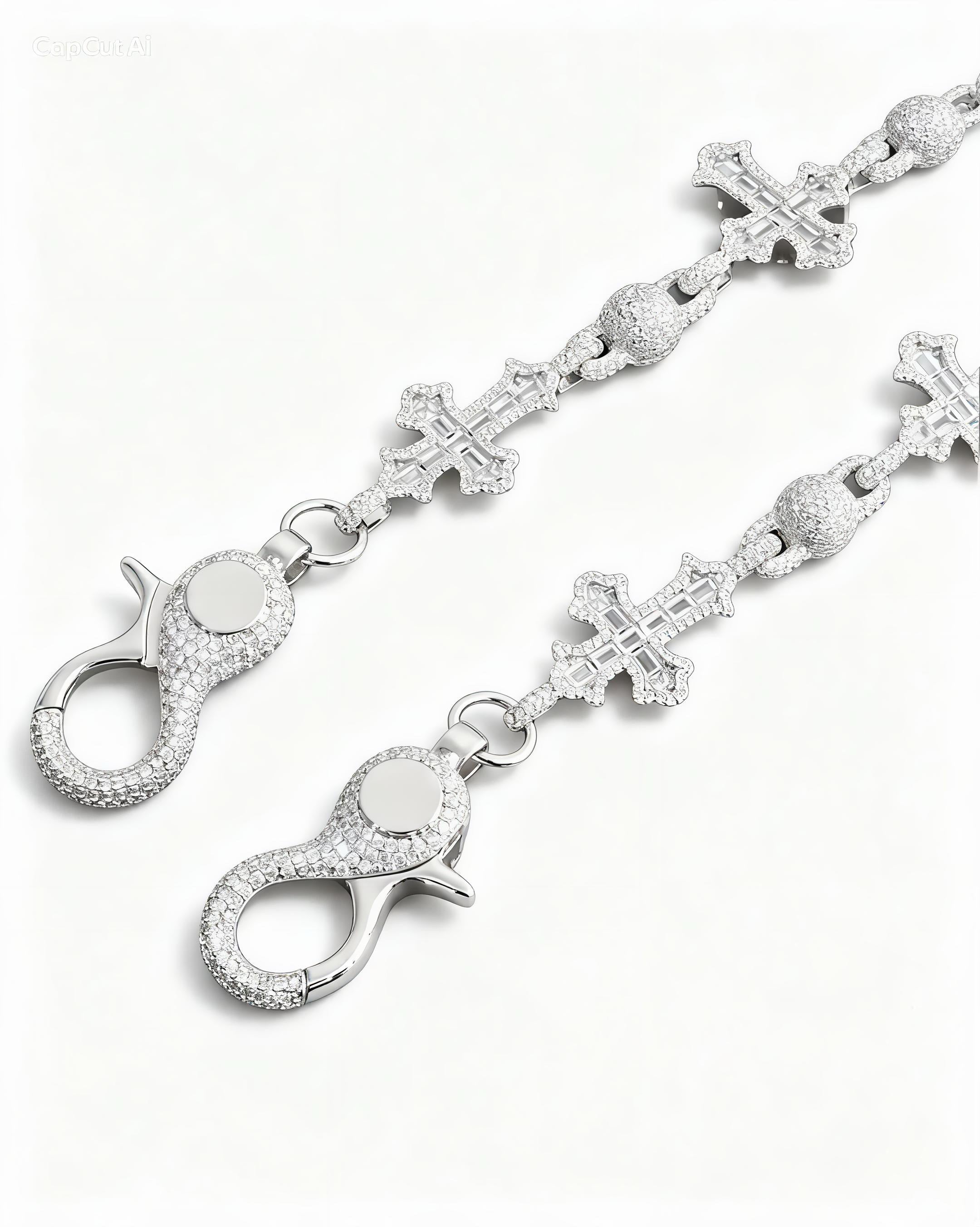 Fallen Cross Beads Keychain – Titanium & 14K Vermeil
