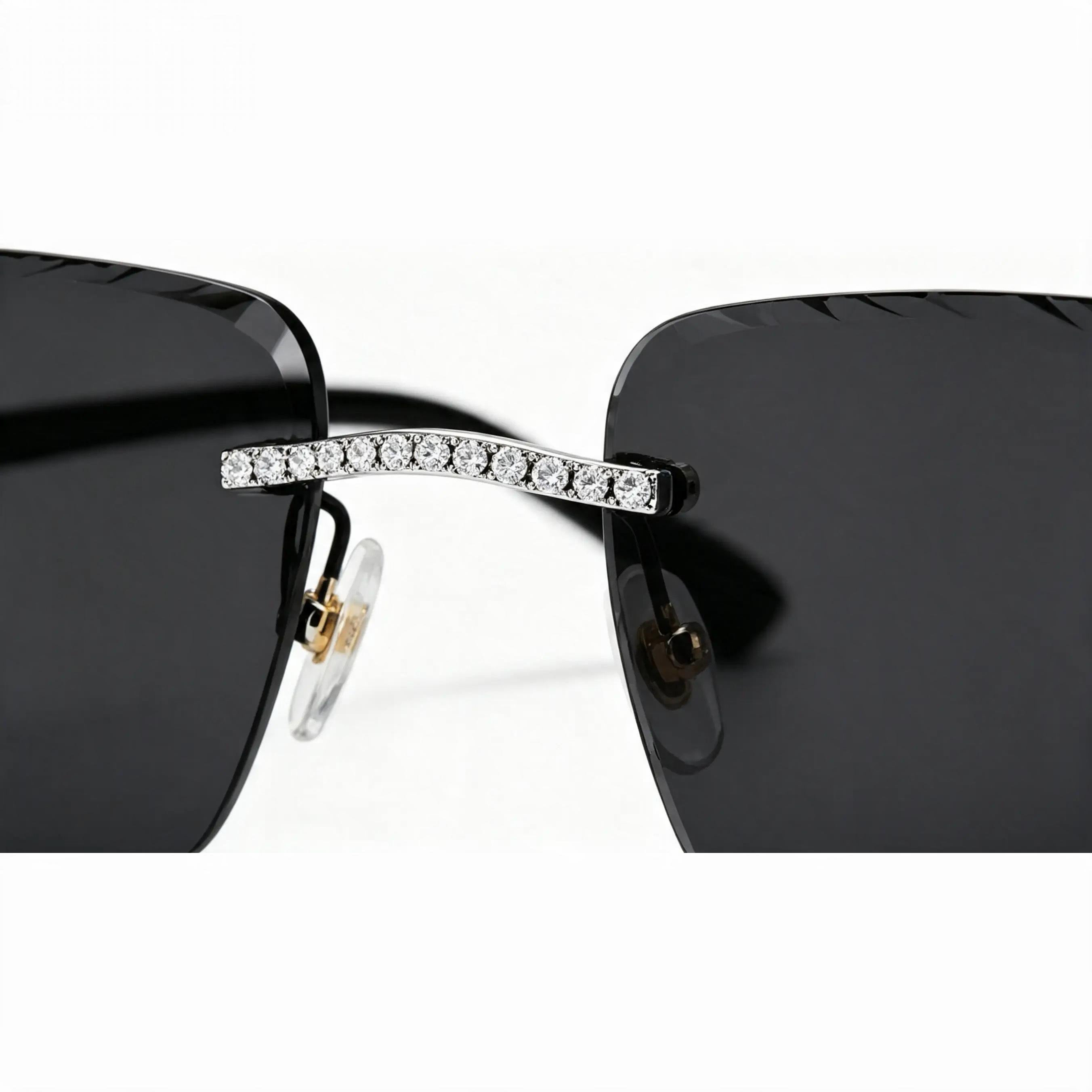 Gelati Diamond Rimless Eyewear – FL-IF D-Color Moissanite, 925 Silver & 18K Vermeil