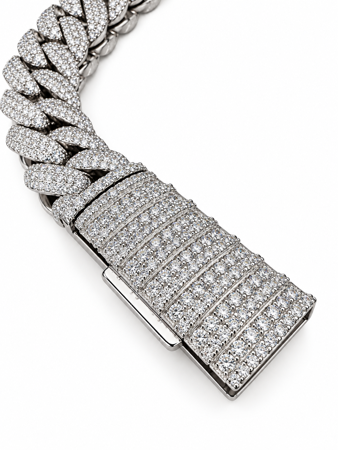 17MM Moon Link Tri Row Raised Pointers™ Cuban Chain — FL-IF Certified Lab Moissanite | 925 Silver + 18K Vermeil Gold