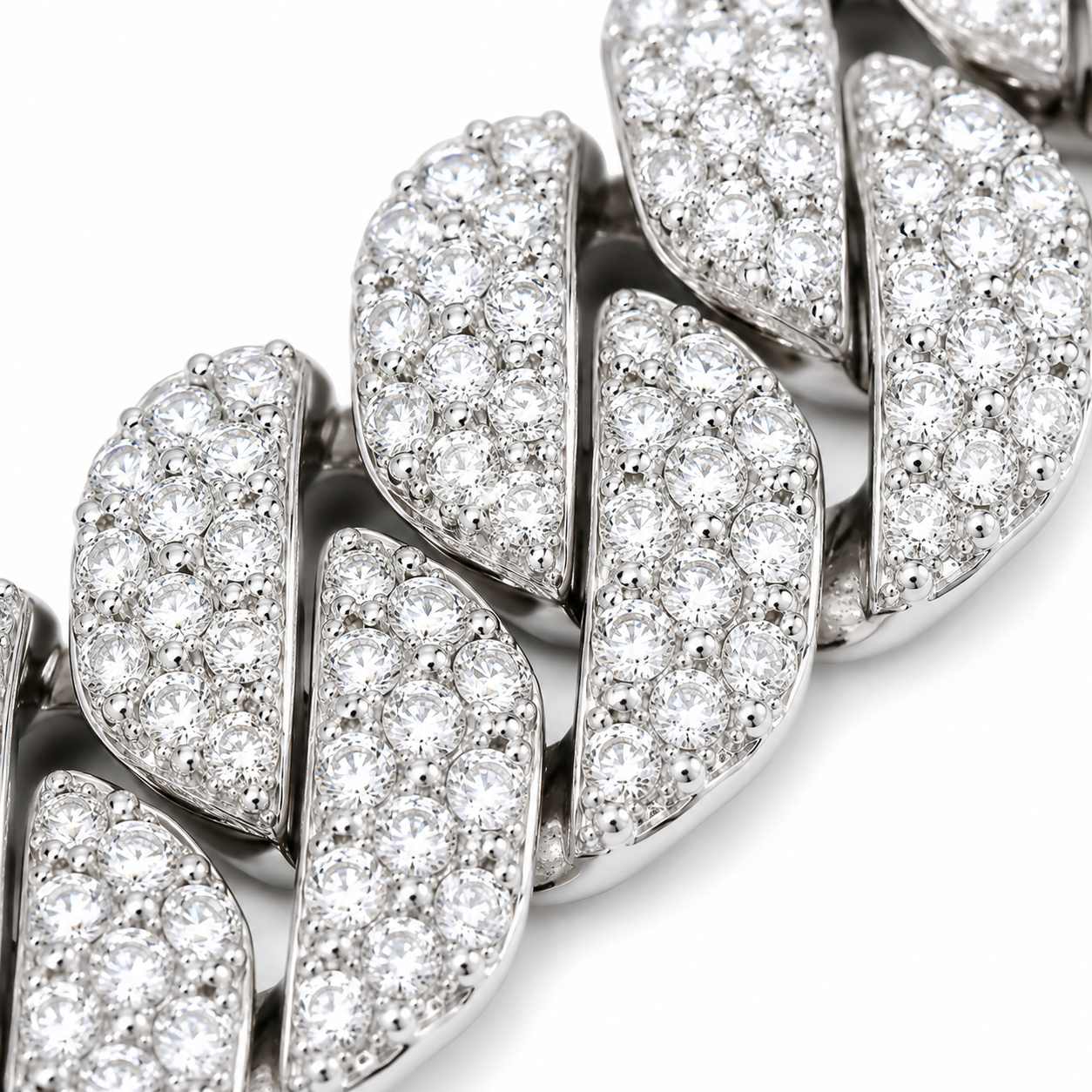 MIAMI LINK TRI-ROW MOSAIC SETTING DIAMOND BRACELET| FL-IF | FLAWLESS LAB MOISSANITE |8.5 CT | 18K VERMEIL