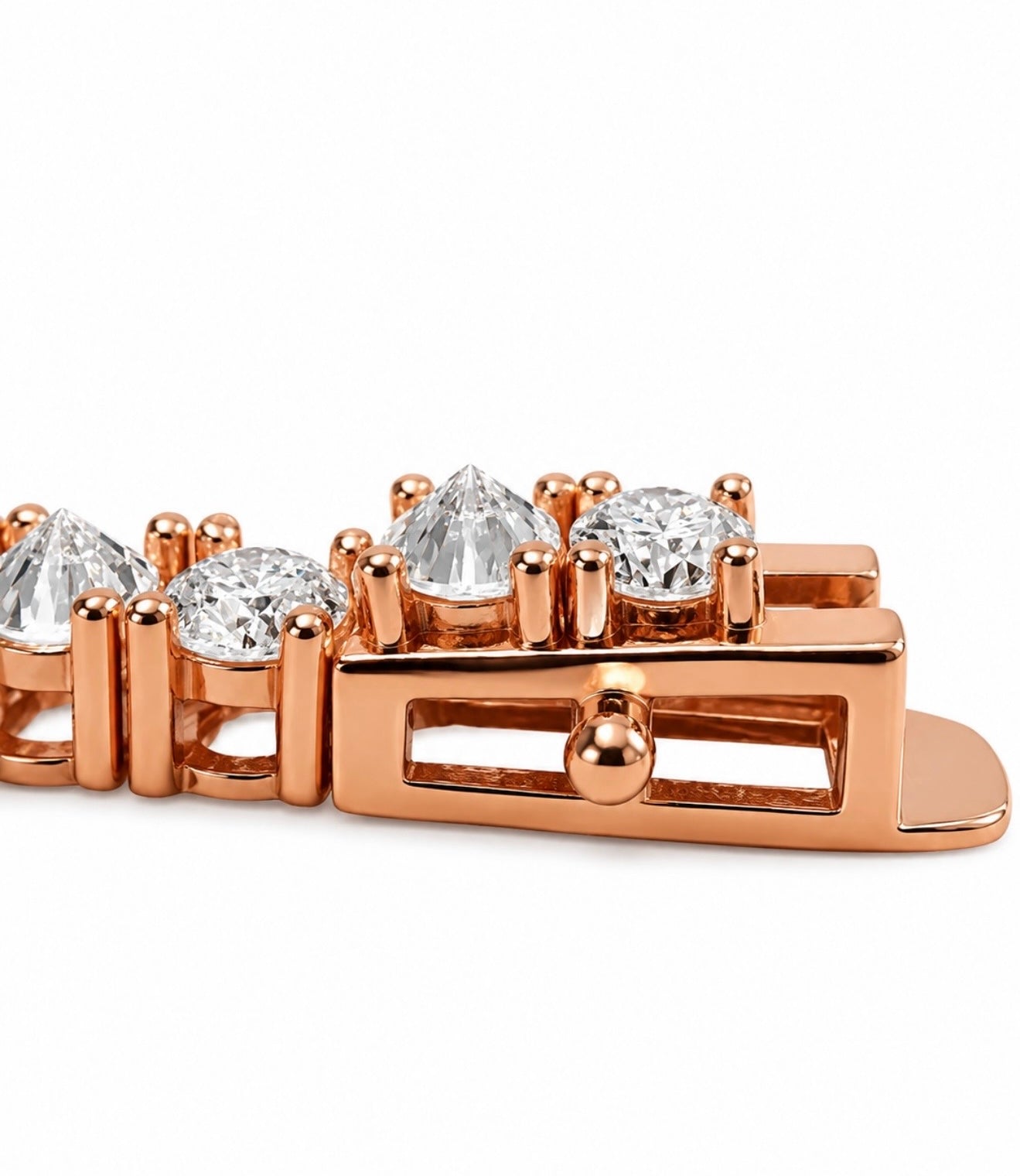 “LA PUNIZIONE” SPIKED DIAMONDS™ FL-IF D/F LAB MOISSANITE TENNIS BRACELET – 18K VERMEIL GOLD & 925 STERLING SILVER