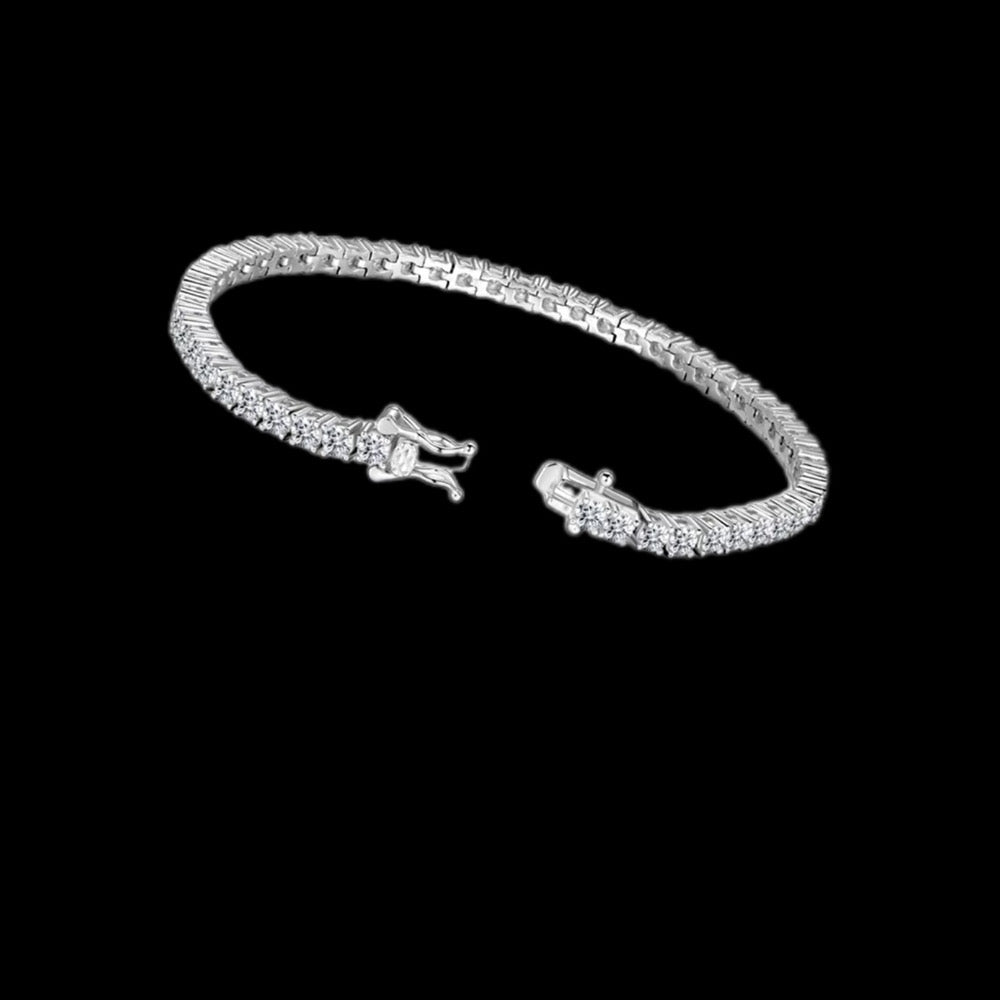 Gelati' Signature Titanium & Silver Diamond Tennis Glacial Bracelet with 18k Vermeil Inserts
