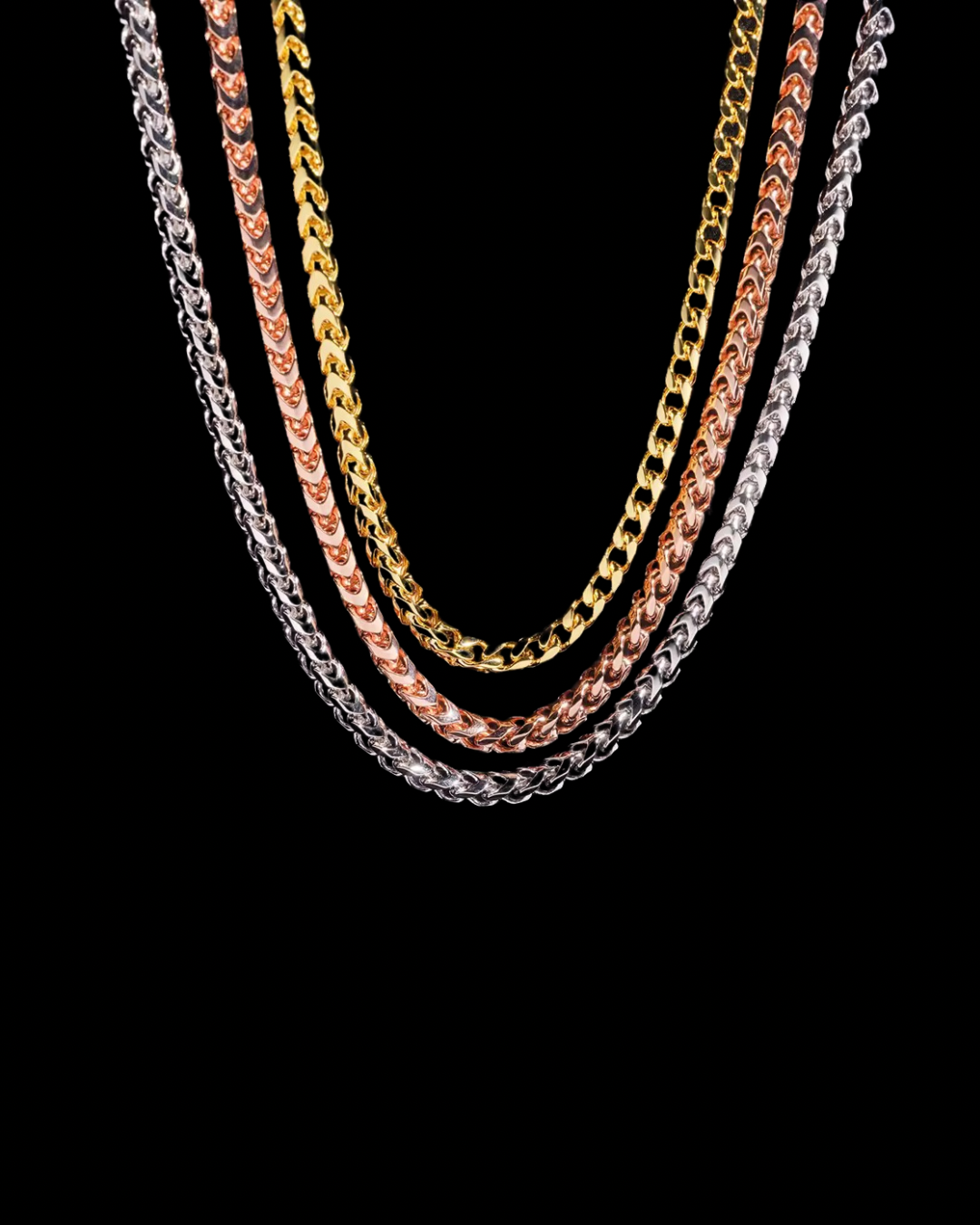 Gelati's VVS1 Moissanite & 925 Sterling Silver 6MM Snake Link Chain With 18k Vermeil Gold Inserts