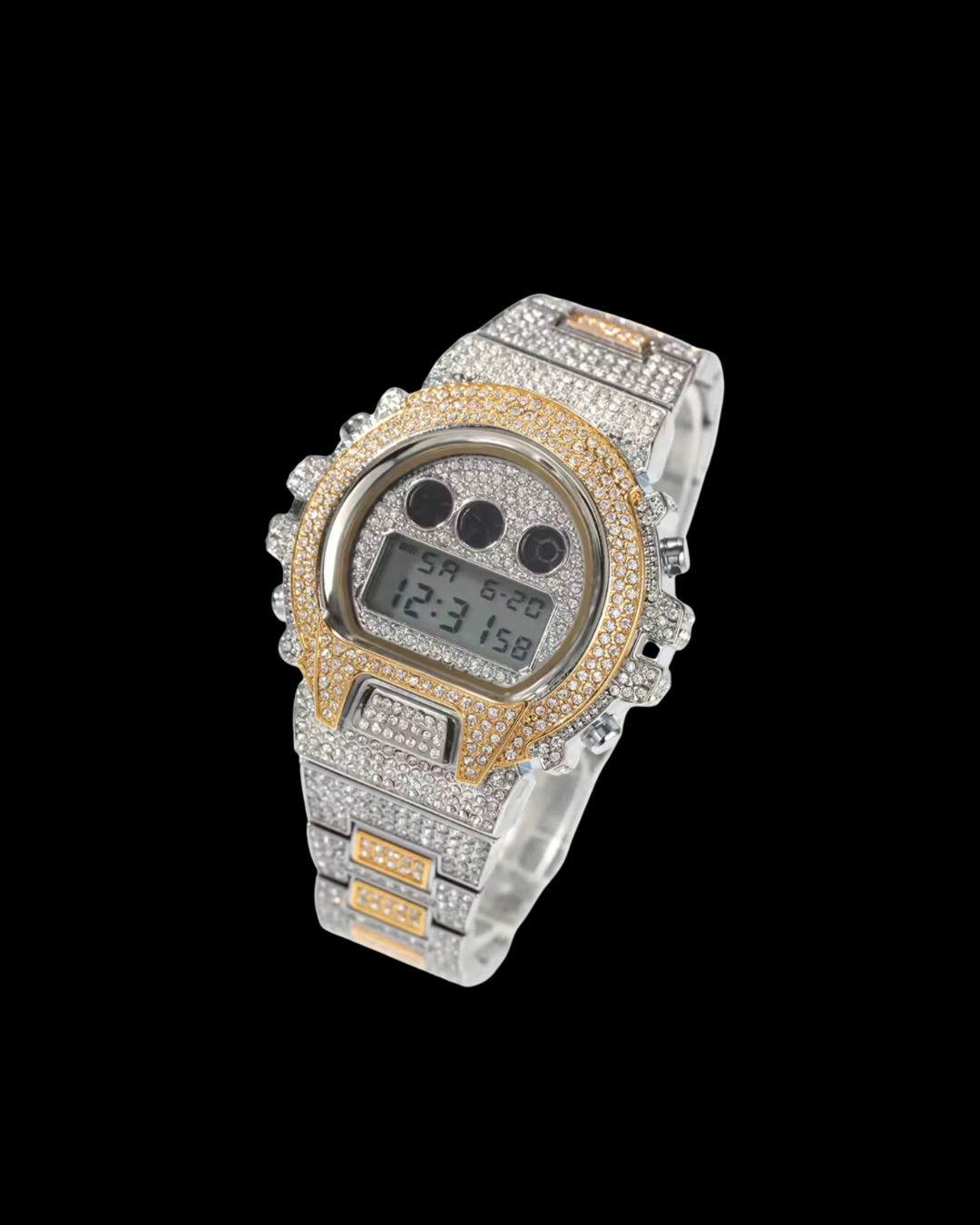 Gelati's Analogue Carbon Diamonds & Stainless Steel Watch